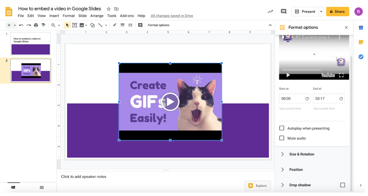 How to embed a YouTube video