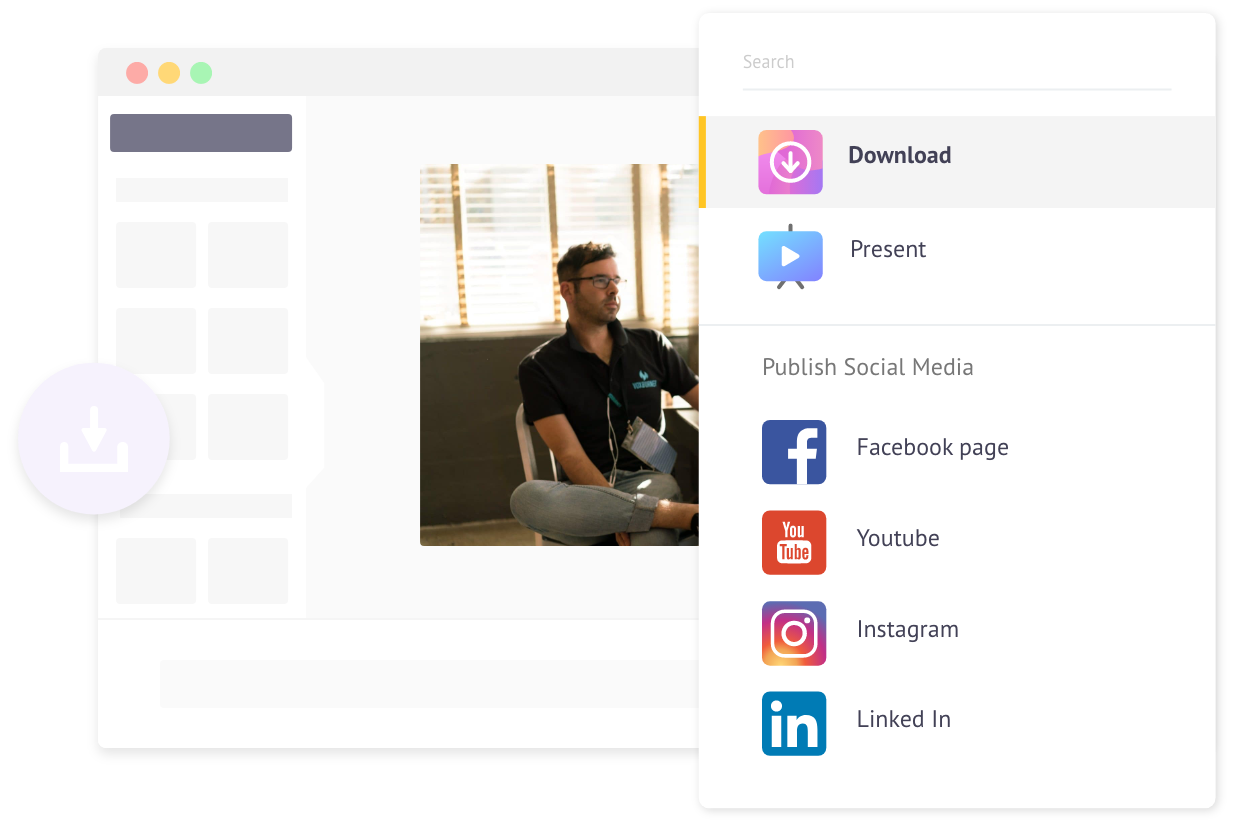 Download or share marketing video